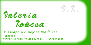 valeria kopcsa business card